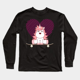 Skating Unicorn Long Sleeve T-Shirt